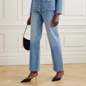 Anine Bing Gavin Distressed Jeans in Reservoir Blue Size 24